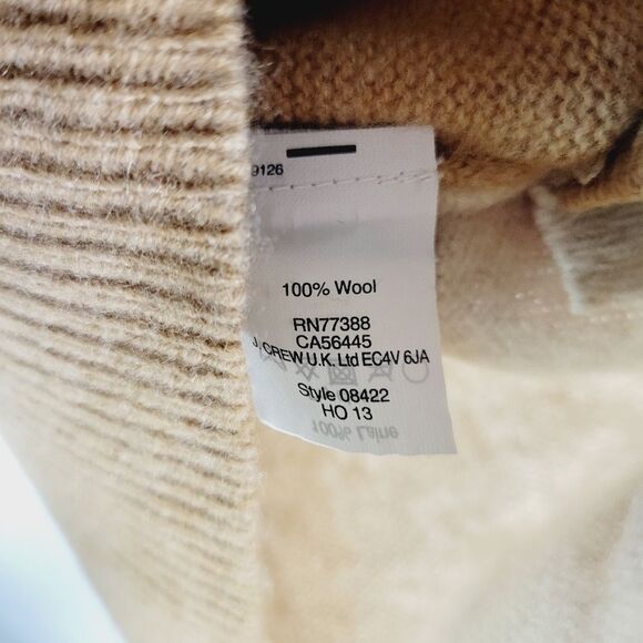 J. CREW 100% Wool Taupe And Beige Colorblock Zippers Sweater - Picture 9 of 10